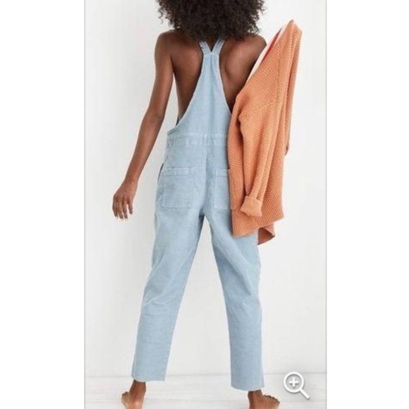 Aerie Blue Corduroy Overalls sz XS - Picture 2 of 9